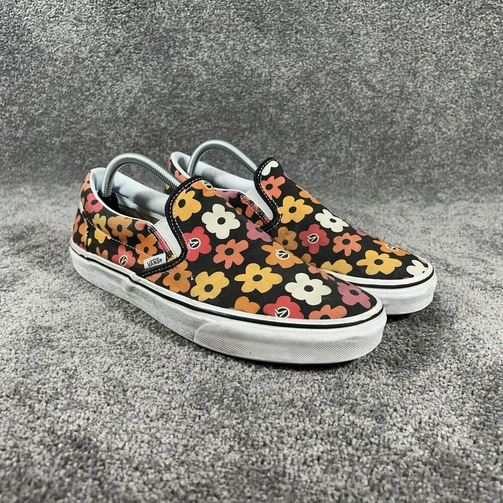 Vans Classic Slip-On Women’s Sz 11.5 Men’s Sz 10 Floral Print Skate Shoes Used